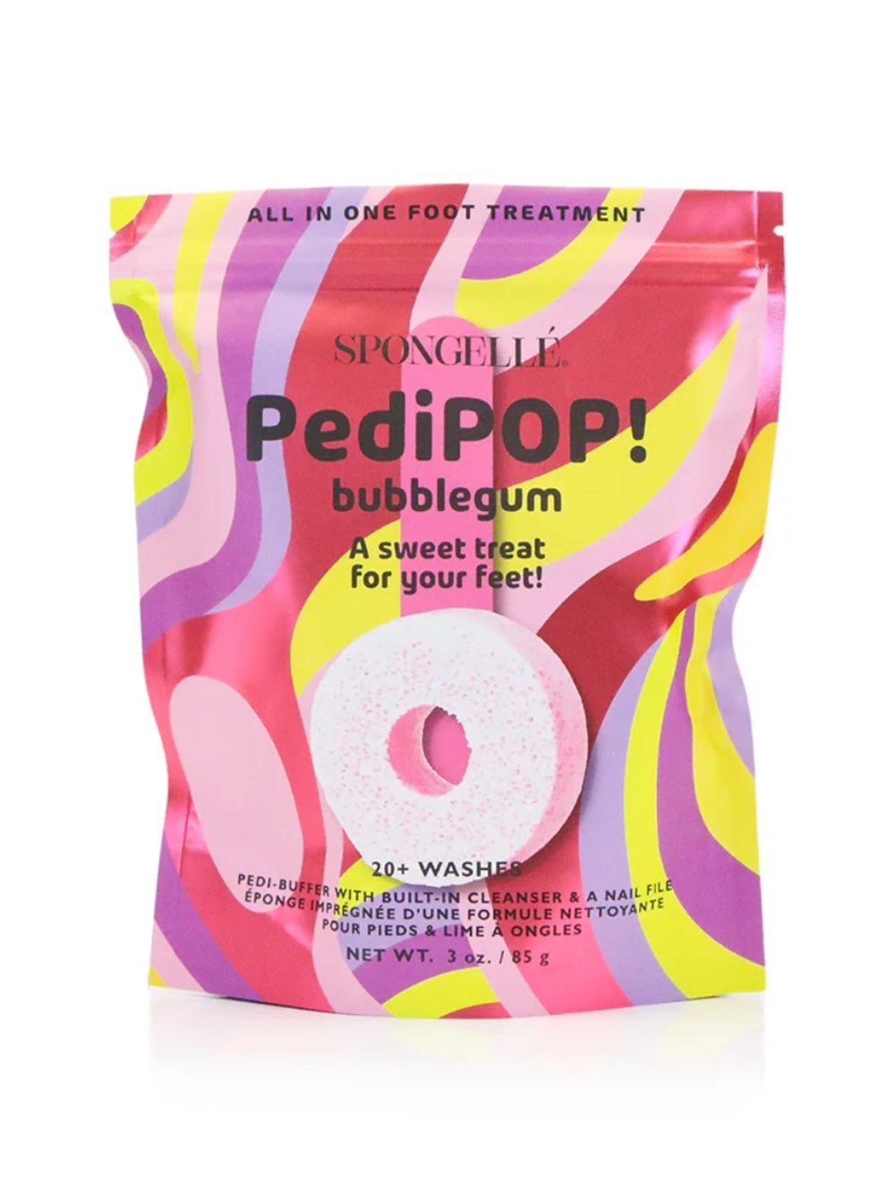Spongelle Bubblegum PediPOP Pedi Buffer & Nail File NEW SEALED PACKAGE